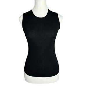 Everlane Women's NWT Black The Ultrafine Merino Ribbed Shell Tank Sweater S/C23‎